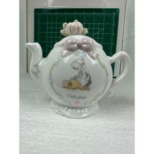 Precious Moments October Teapot Enesco Figurine 1993 Fall Decor